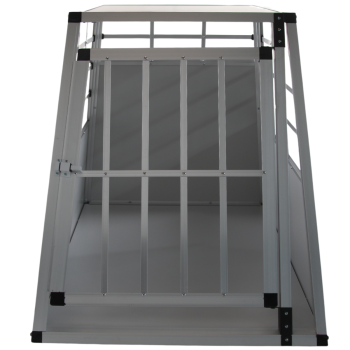 Premium Autositzbox Ellipse - Mittel - 69 x 54 x 50 cm - Hellgrau - Aluminium Reisebox
